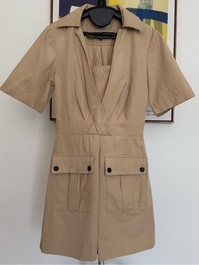 Sandro Tan Kassandre Safari Inspired Mini Dress